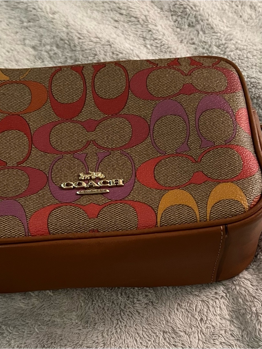 Coach Jes Crossbody 20 in Rainbow Signature Canvas